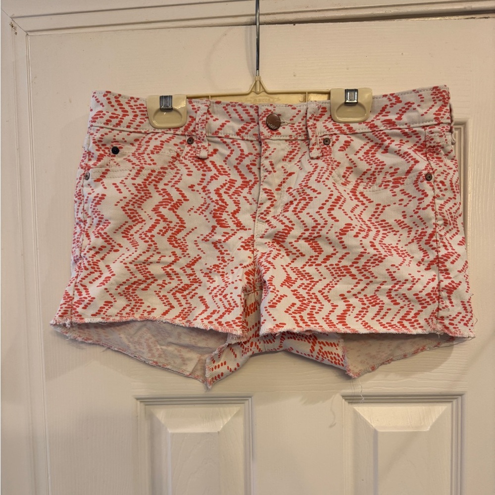 GAP Red and White Jean Shorts